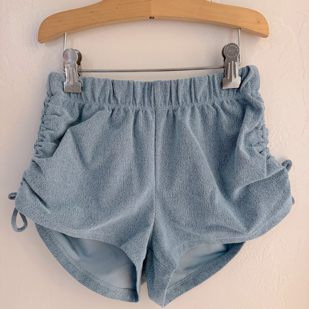 Five the Label (Five Dancewear) Girls XL Heathered Light Blue High Tied Shorts
